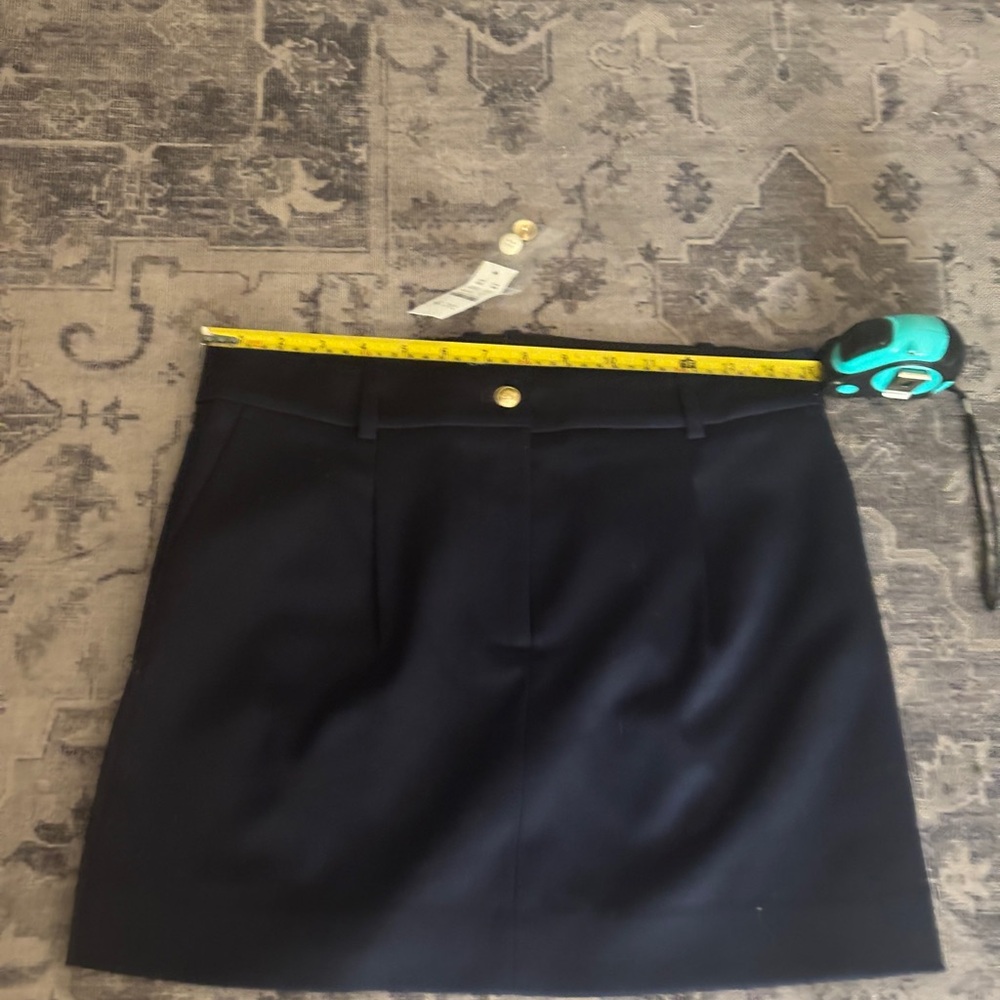 J Crew Collection Trouser Mini Skirt Wool Blend Navy Size 6 - Picture 5 of 7